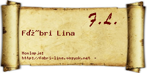 Fábri Lina névjegykártya